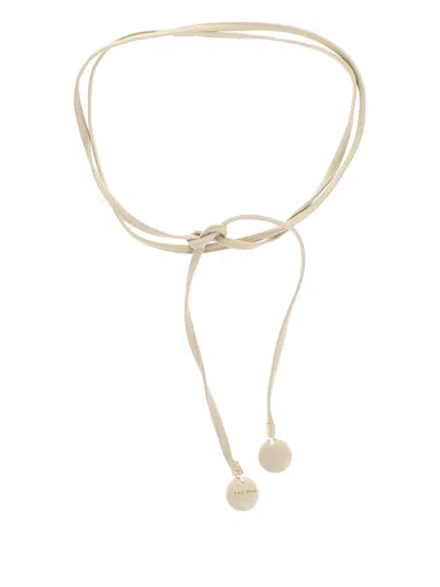 The Row Leather Belt In Neutral