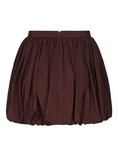 The Andamane Whitely Pleated Balloon Skirt In Burgundy