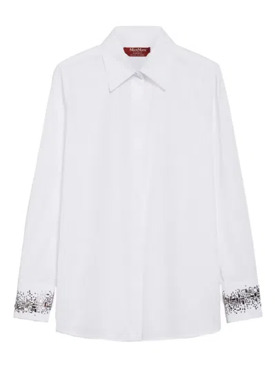 Max Mara Crystal-embellish Shirt In White
