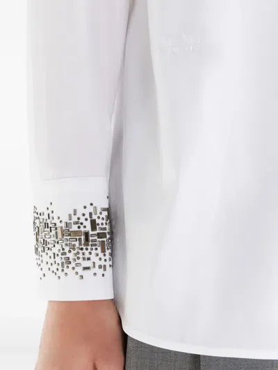 Max Mara Crystal-embellish Shirt In White