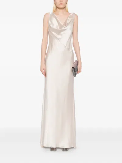 Amsale Satin Gown In Neutral