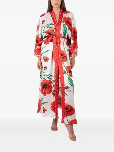 Mazzei Poppy-print Belted Maxi Dress