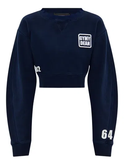 Dsquared2 Crew Neck Long Sleeve Sweatshirt In Blue