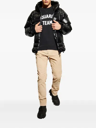 Dsquared2 Hooded Puffer Jacket In Black