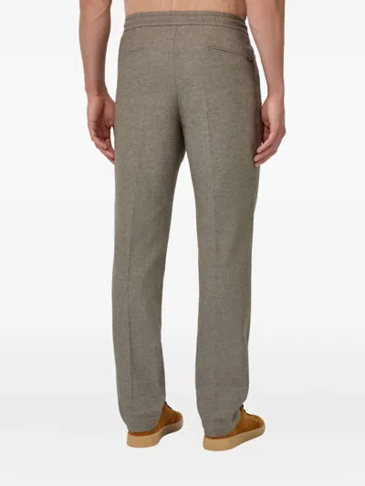 Boggi Milano City Drawstring Pleated Trousers In Gray