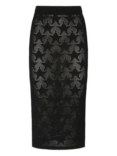 Akep Star-motif Knit Midi Fitted Skirt