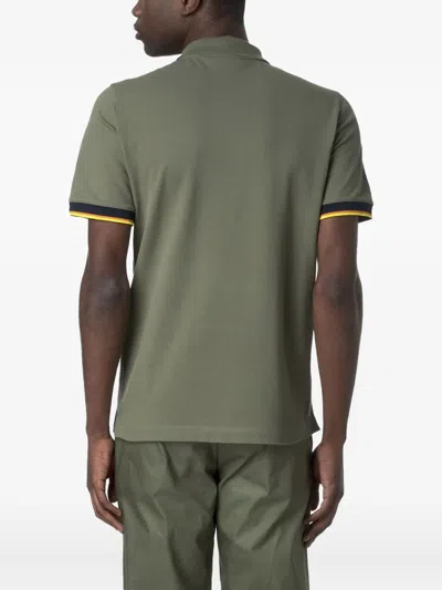 K-way Vincent Pique Sottocollo In Contrasto Polo In Green