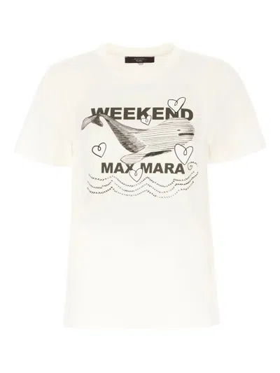Weekend Max Mara Omens Ivory Guglia Brand-print Cotton-jersey T-shirt