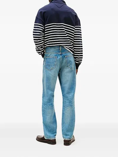 Tommy Hilfiger Mercer Distressed Cotton Jeans In Blue