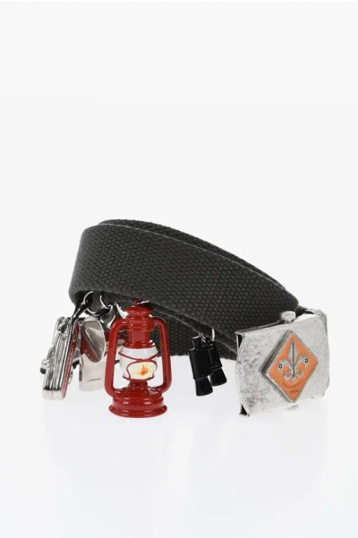Dsquared2 Fabric Glamping Belt With Decorative Charms 30mm