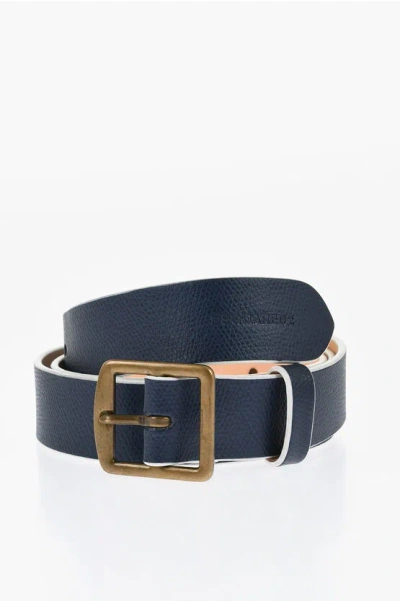 Dsquared2 Textured Leather Belt With Contrasting Edge 30mm