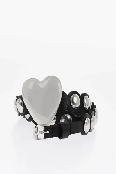 Dsquared2 Leather Belt With Metal Details 30mm