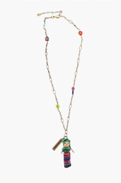 Dsquared2 Gold Effect Chain Tbd 09 Necklace With Baby Doll