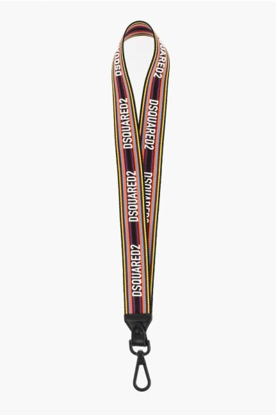 Dsquared2 Multicolor Striped Neck Keyring With Embossed Logo
