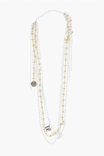 Dsquared2 Beaded Touch Of Color Necklace With Floral Details
