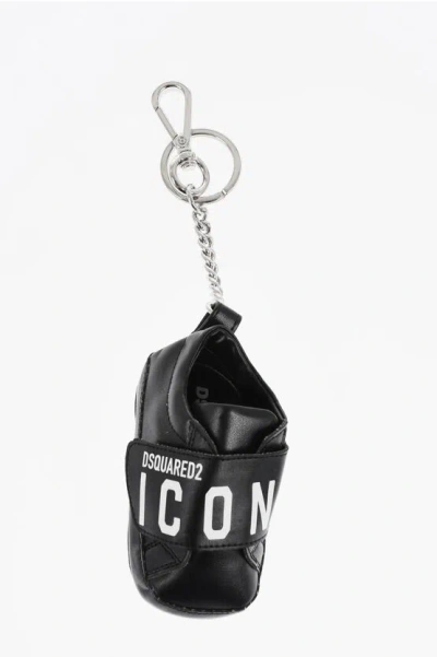 Dsquared2 Icon Metal Keyring With Faux Leather Shoe-shaped Pendant