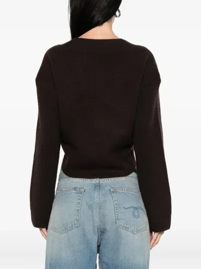 R13 Button-front Cropped Cardigan In Black