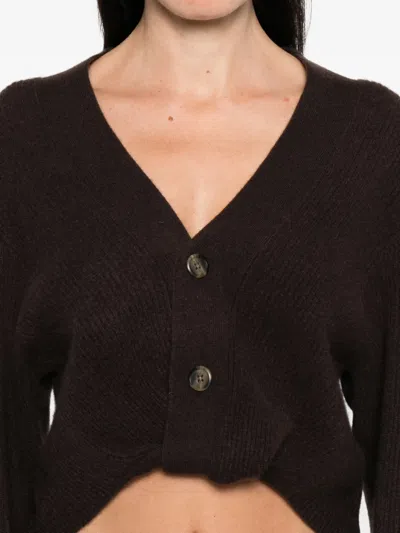 R13 Button-front Cropped Cardigan In Black