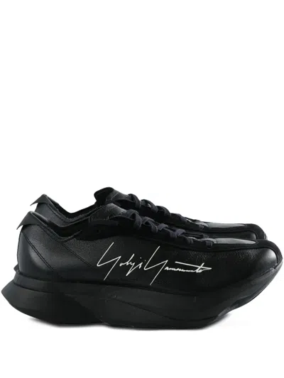 Y-3 Adios Pro 3.0 Lx Signature-detail Leather Trainers In Black