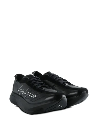 Y-3 Adios Pro 3.0 Lx Signature-detail Leather Trainers In Black