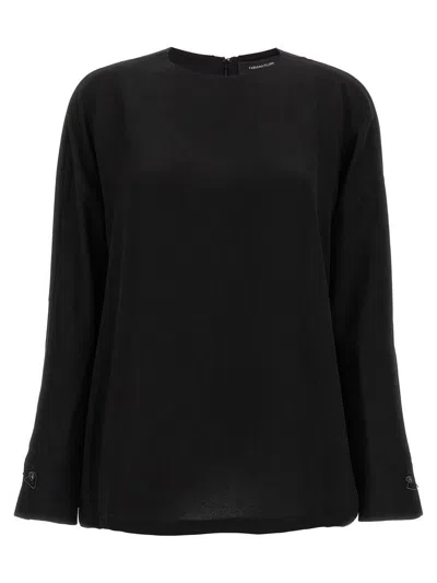 Fabiana Filippi Cufflinks Detail Blouse Shirt And Blouse Black In Black
