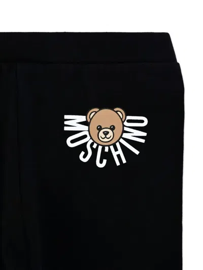 Moschino Teddy-logo Leggings In Black