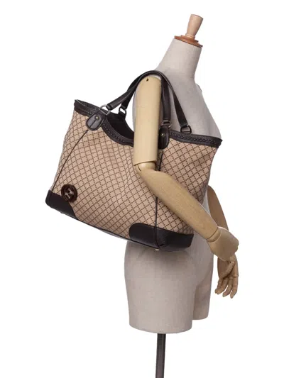 Pre-owned Gucci 2016-2025 Diamante Canvas Interlocking G Tote Bag