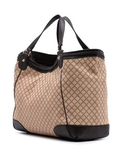 Pre-owned Gucci 2016-2025 Diamante Canvas Interlocking G Tote Bag