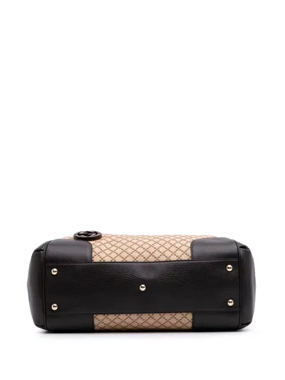 Pre-owned Gucci 2016-2025 Diamante Canvas Interlocking G Tote Bag