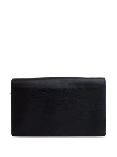 Pre-owned Gucci 2000-2015 Leather Betty Wallet On Chain Crossbody Bag In Black