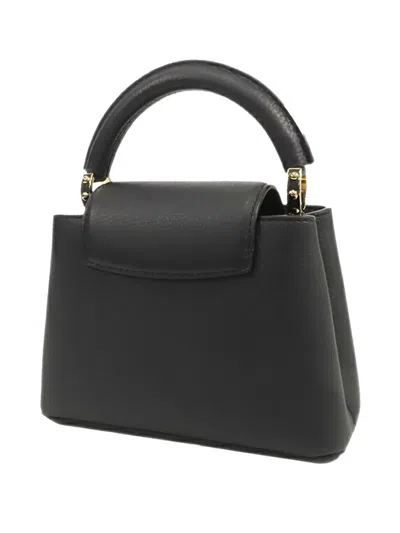 Pre-owned Louis Vuitton 2021-2025 Taurillon Mini Capucines Satchel In Black