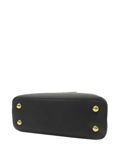 Pre-owned Louis Vuitton 2021-2025 Taurillon Mini Capucines Satchel In Black