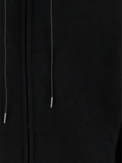 C.p. Company Wool Blend Jacket With Adjustable Hood And Ribbed Cuffs In Black