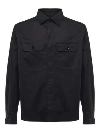 Zegna Camicia Con Tasche In Black