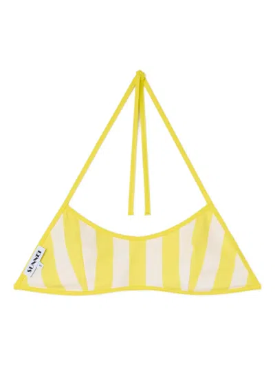 Sunnei Reversible Bikini Top In Yellow