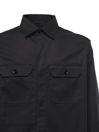 Zegna Camicia Con Tasche In Black