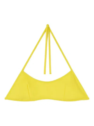 Sunnei Reversible Bikini Top In Yellow
