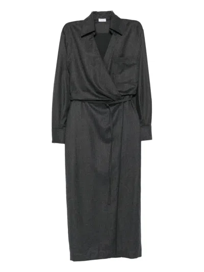 Brunello Cucinelli Wrap-effect Wool Dress
