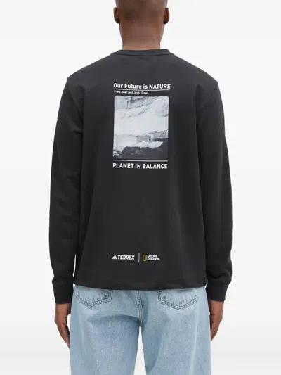 Adidas Originals Nattional Geographic Long-sleeve T-shirt In Blue