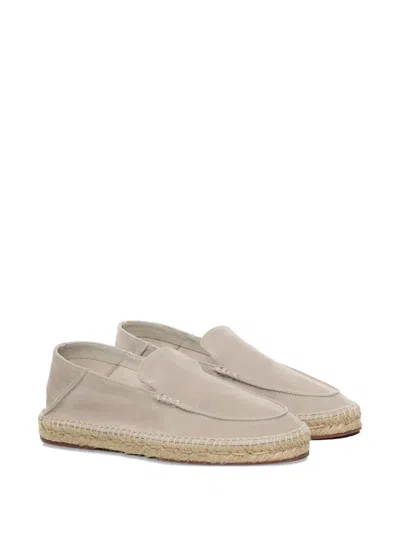 Loro Piana Seaside Walk Collapsible-heel Suede Espadrilles In Gray