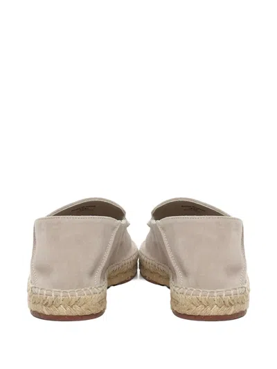 Loro Piana Seaside Walk Collapsible-heel Suede Espadrilles In Gray
