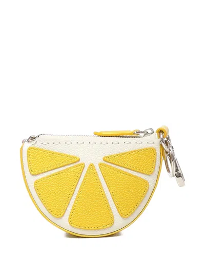 Fendi Lemon-shaped Keyring In Neutral