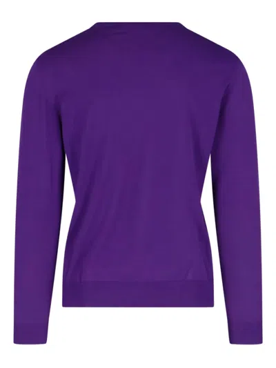 Drumohr V-neck Long-sleeve T-shirt In Purple