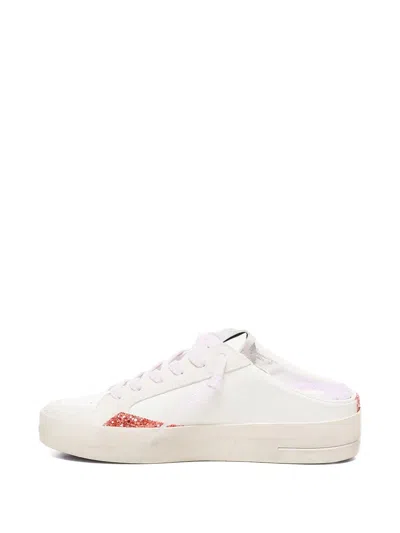 Crime London Sk8 Deluxe Glitter-detail Backless Sneakers In White