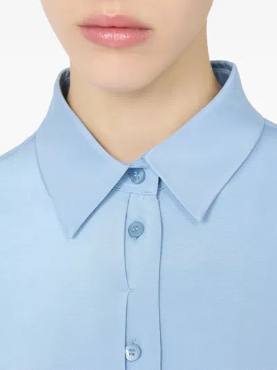 Max Mara 'avion' Shirt In Sky Blue Stretch Silk Cady In Blue