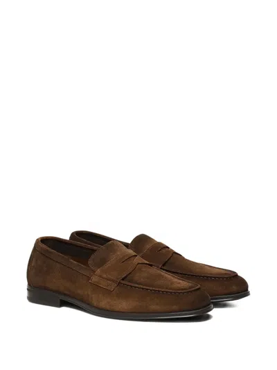 Doucal's Nottingham Penny Slot Loafers In Brown