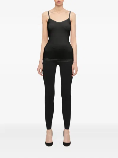 Wolford Fitted Silhouette Spaghetti Straps Stretch Top In Black