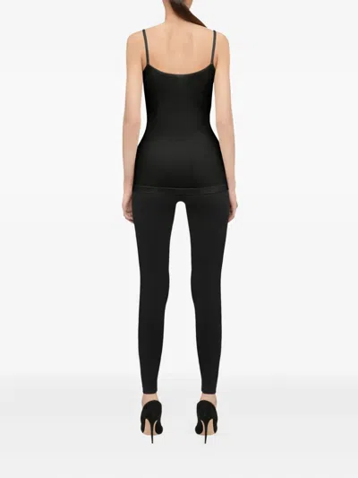 Wolford Fitted Silhouette Spaghetti Straps Stretch Top In Black