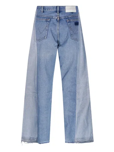 E.l.v Denim Maya Panelled Frayed Jeans In Blue