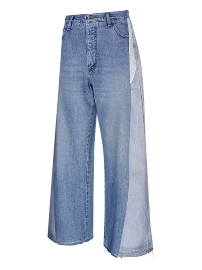 E.l.v Denim Maya Panelled Frayed Jeans In Blue